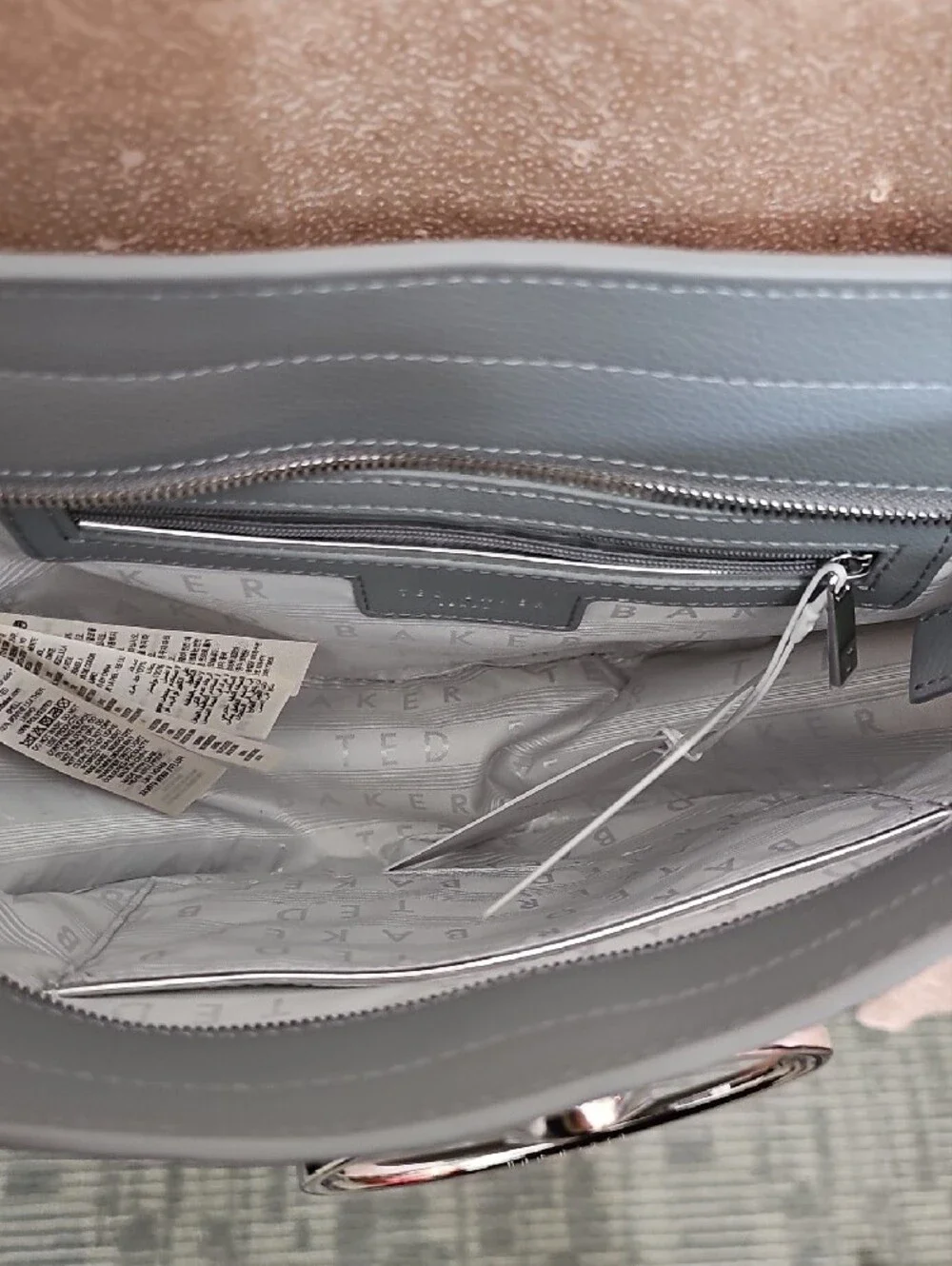 Ted Baker London Gray Semi-Circle Crossbody with Ring Accent